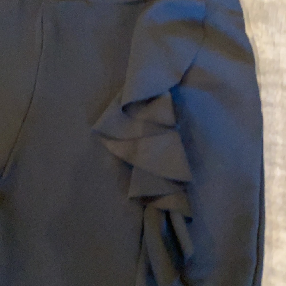 NWOT Zara Black Ruffle Front Skinny Pants - Picture 7 of 11